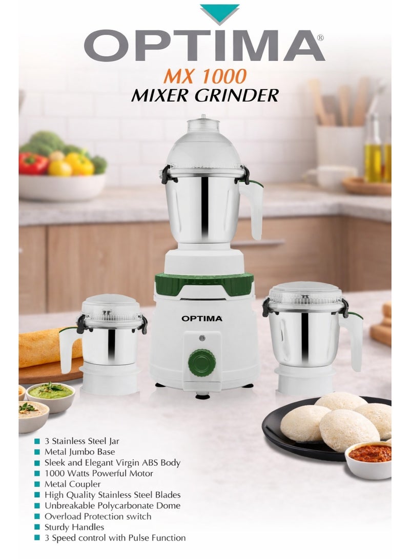 OPTIMA 3 JAR MIXER GRINDER- 1000W(WG) - Image 2